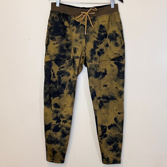 Lululemon Textured Tech Jogger Pants Men's Size L Black Yellow